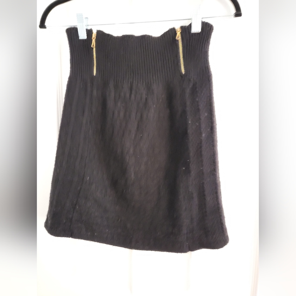 Leifsdottir black wool miniskirt